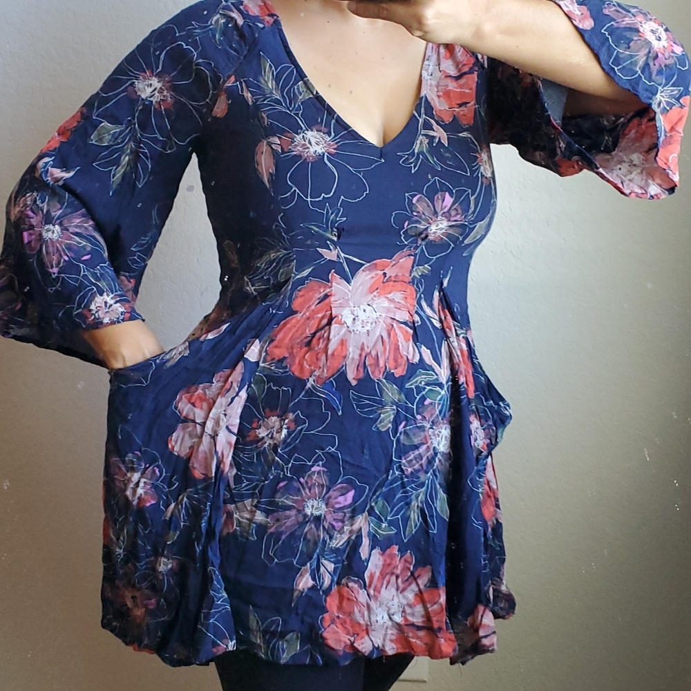 Free People Blue floral mini